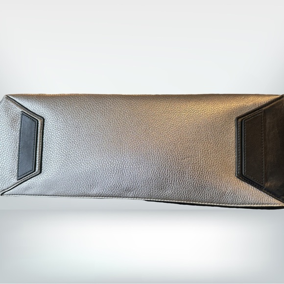 Stuart Weitzman Pewter/Black Leather 2 Way Tote - Picture 7 of 7